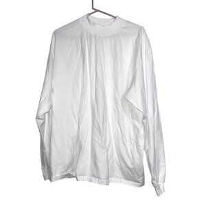 White Cotton Deluxe Long Sleeve T Shirt By Anvil Mens Xl Basic Tee